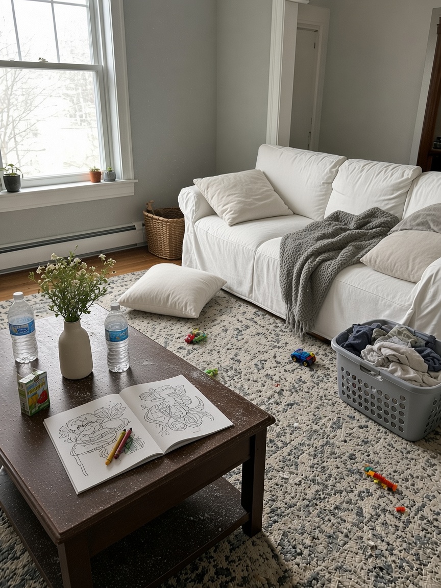 Living room before Sister's Cleaning service